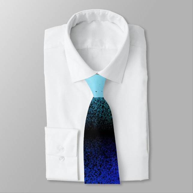 Blauschwarz Abstrakte Artwork Krawatte (Gebunden)