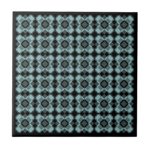 Blauschwarzes Karo-Argyle-Muster Fliese