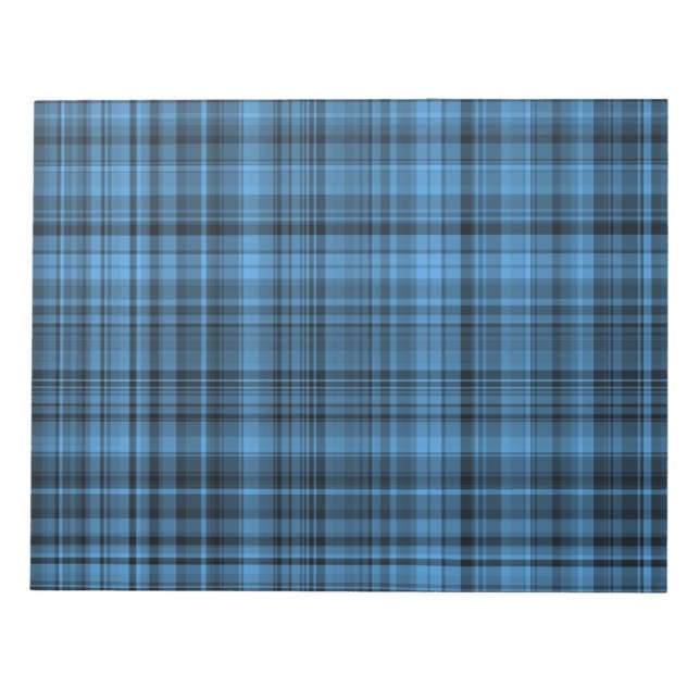 Blauschwarzes Karomuster  Notizblock (Vorderseite)