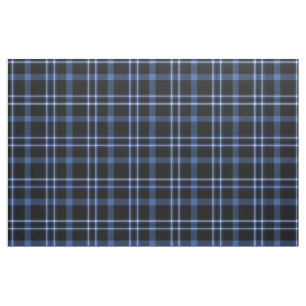 Blauschwarzes Tartan-Karo-Schottenmuster Stoff