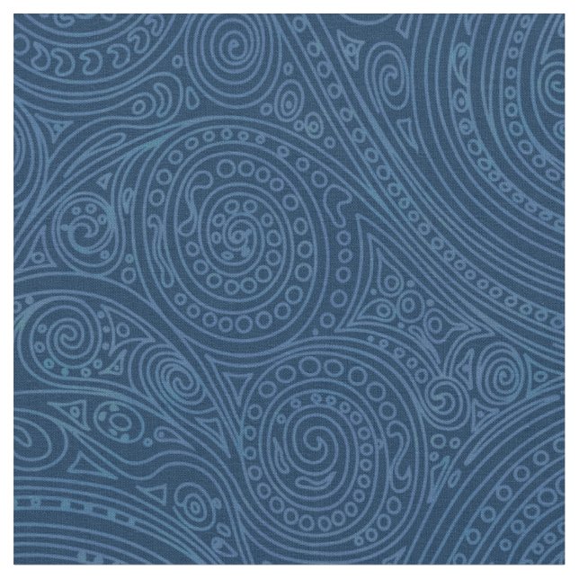 Blauspiralmuster Stoff (Nahaufnahme)