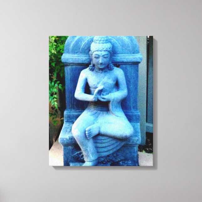 Blaustein Buddha gewickelt Leinwand (Vorderseite)