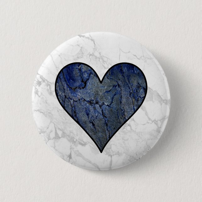 Blausteinmarbelmuster Button (Vorderseite)
