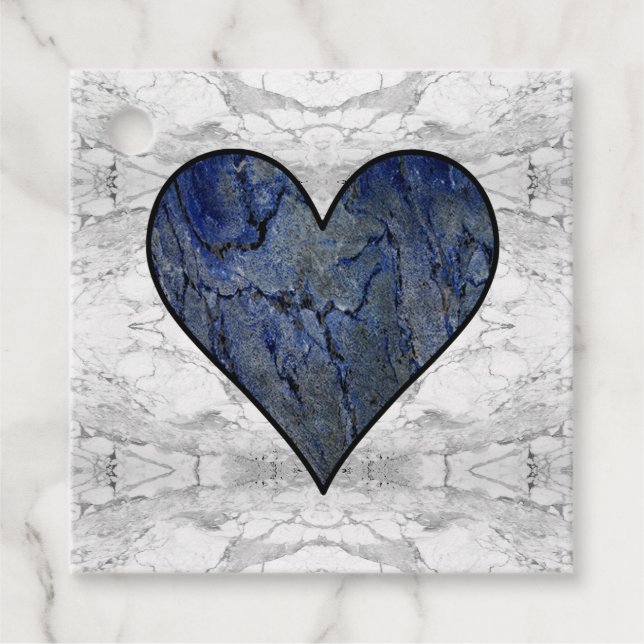 Blausteinmarbelmuster Geschenkanhänger (Vorderseite)