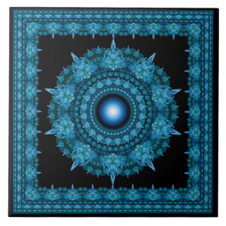 Blaustern-Fraktal gerahmte Ornamente Fliese