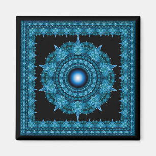 Blaustern-Fraktal gerahmte Ornamente Magnet