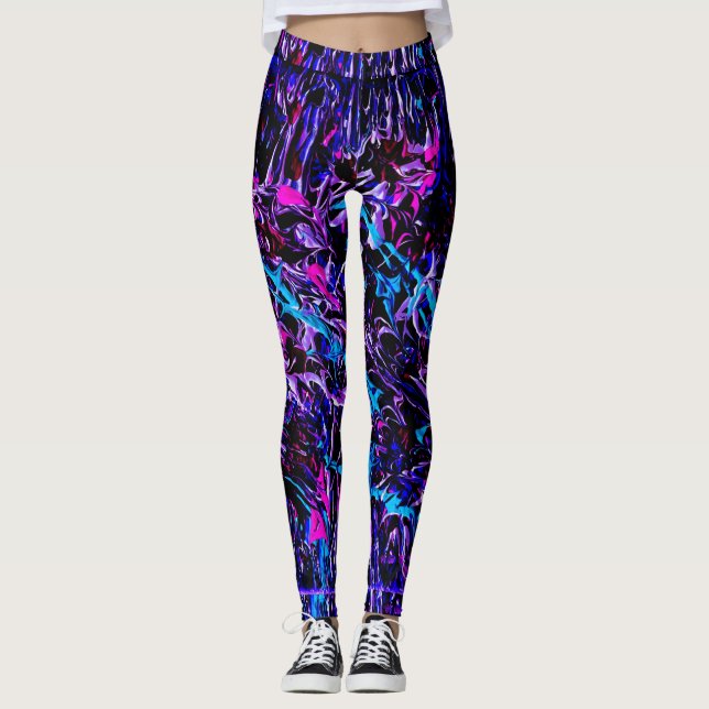 Blaustreifen Leggings (Vorderseite)