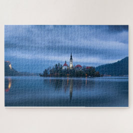 Blaustundenlandschaft am Bled-See (Slowenien) Puzzle