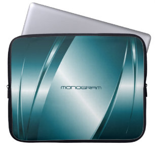 Blauton-Metallic-Look-Stainless-Steel-Muster Laptopschutzhülle
