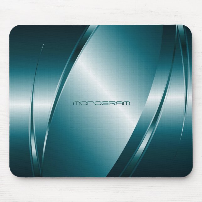 Blauton-Metallic-Look-Stainless-Steel-Muster Mousepad (Vorne)