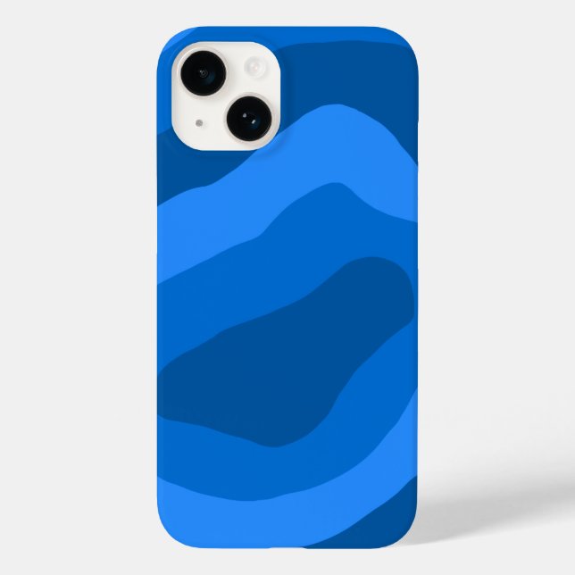 Blautöne abstrakter Kunst Case-Mate iPhone Hülle (Rückseite)