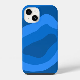 Blautöne abstrakter Kunst iPhone 14 Hülle