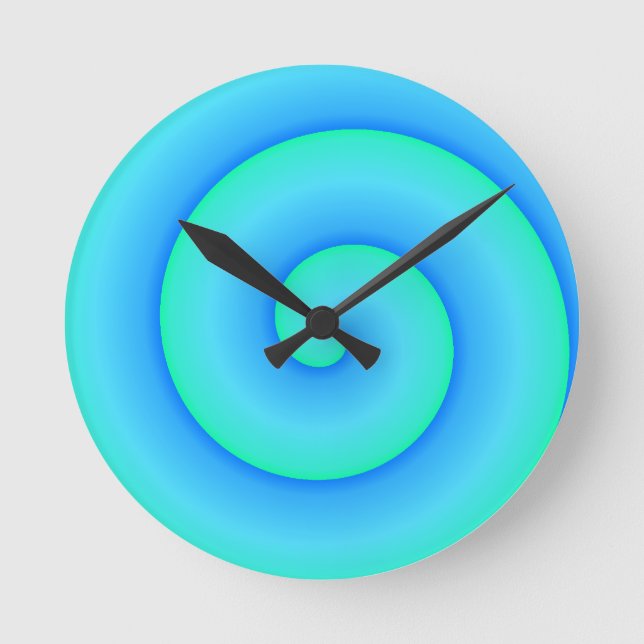Blautöne Runde Wanduhr (Vorderseite)