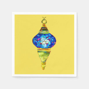 Blautürkische Lampen Mosaikkunst Aquarell Serviette