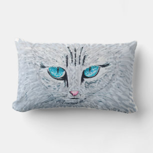 Blaüugige Fluffige Katze Lendenkissen