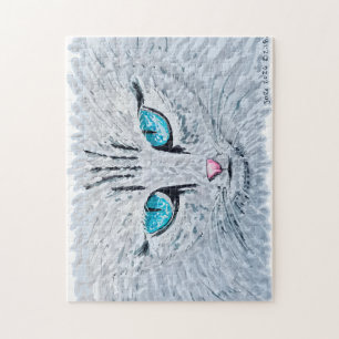 Blaüugige Fluffige Katze Puzzle