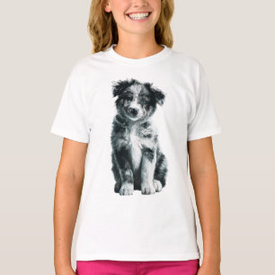Blaüugiger Merle Australian Shepherd Welpe Kinder T-Shirt