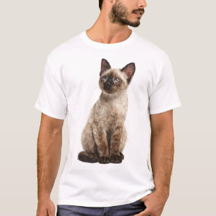 Blaüugiges Siam-Kätzchen-Porträt Männer T-Shirt