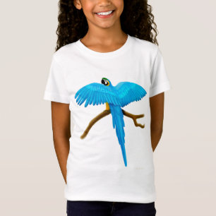 Blauund Goldmacaw-Mädchen-Baby - Puppe T - Shirt