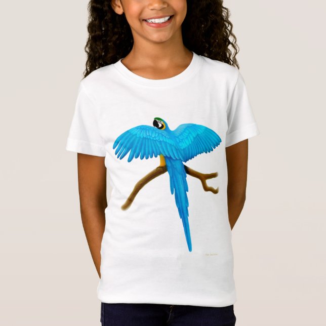 Blauund Goldmacaw-Mädchen-Baby - Puppe T - Shirt (Vorderseite)