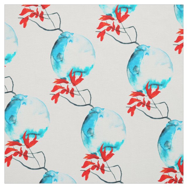 Blauvase Wasserfarbe Stoff (Muster)