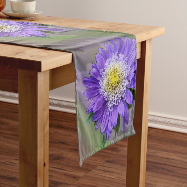 Blauviolett-Blume Kurzer Tischläufer (Beispiel)