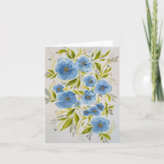 Blauviolette grüne Blätter - ungefaltet gefaltet - Karte