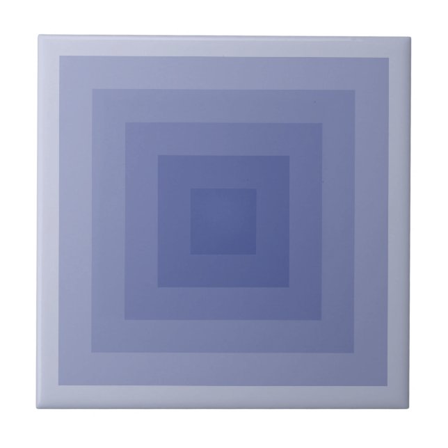 Blauviolettes geometrisches Quadrat Fliese (Vorderseite)