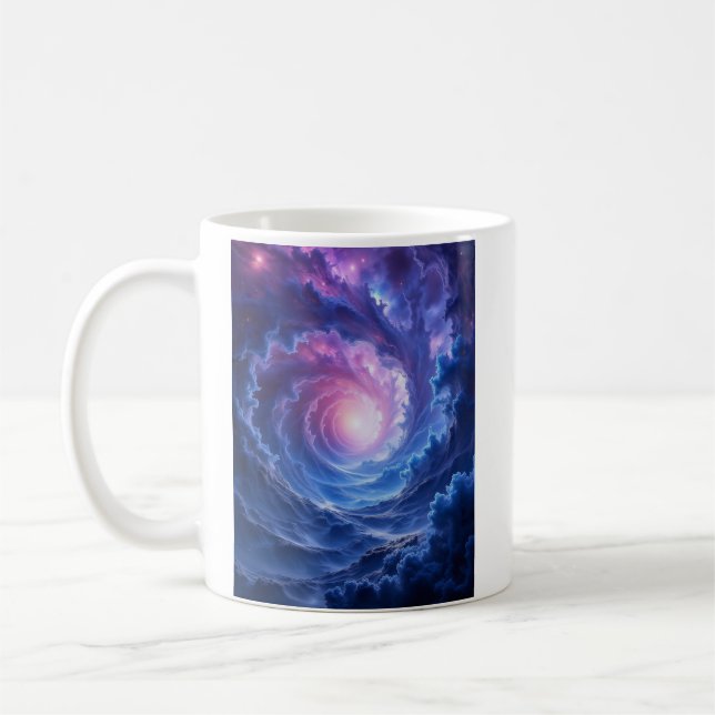 Blauviolettes Wurmloch Kaffeetasse (Links)
