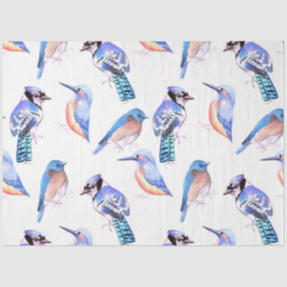 Blauvögel in vergleichbarem Farbschema Seidenpapier