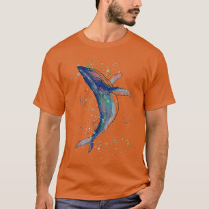 Blauwal-Aquarellmalerei 1 T-Shirt