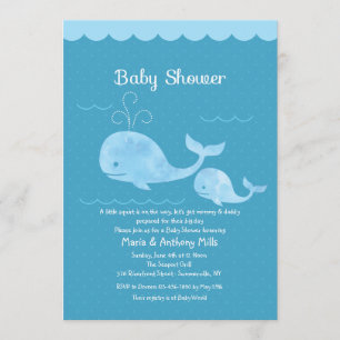 Blauwal-Baby-Shower-Einladung Einladung