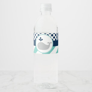 Blauwal-Babyparty-Wasser-Flaschen-Aufkleber Wasserflaschenetikett