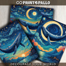 Blauwal in einer blauen Van-Gogh-Welt