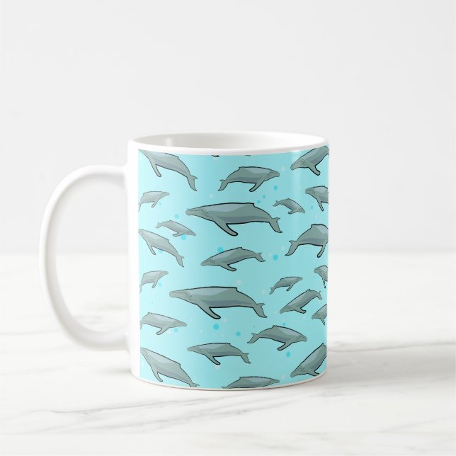 Blauwal-Muster Kaffeetasse (Links)
