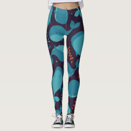 Blauwal-Muster Leggings