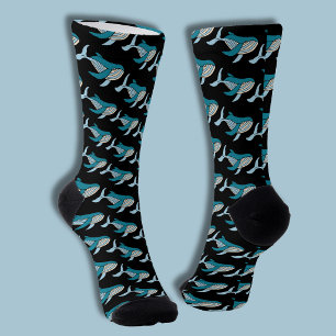 Blauwal-Muster Socken