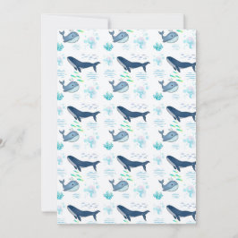 Blauwal — Nahtloses Muster — Meerestiere Einladung