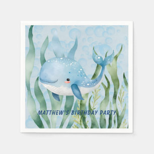 Blauwal unter dem Sea Boy Birthday Party Serviette