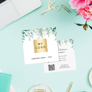 Blauwald-Farn QR-Logo Quadratische Visitenkarte