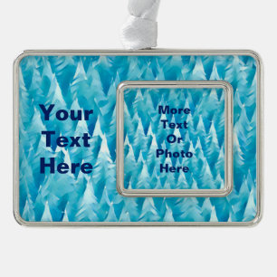 Blauwald-Fraktal Rahmen-Ornament Silber