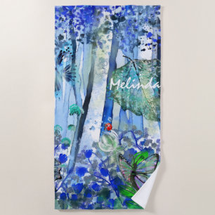 Blauwald mit Name Strandtuch