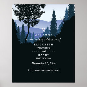 Blauwald, Rustikale Hochzeit Willkommen Poster
