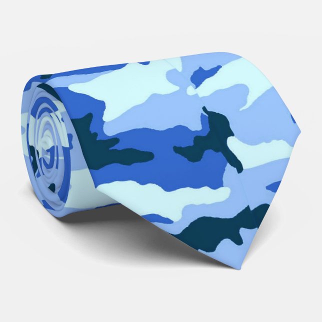 Blauwaldmuster Camouflage Krawatte (Gerollt)