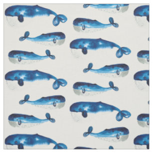 Blauwale der Wasserfarbe Stoff