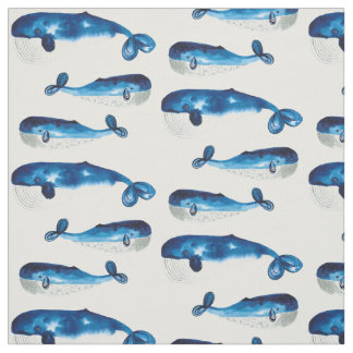Blauwale der Wasserfarbe Stoff