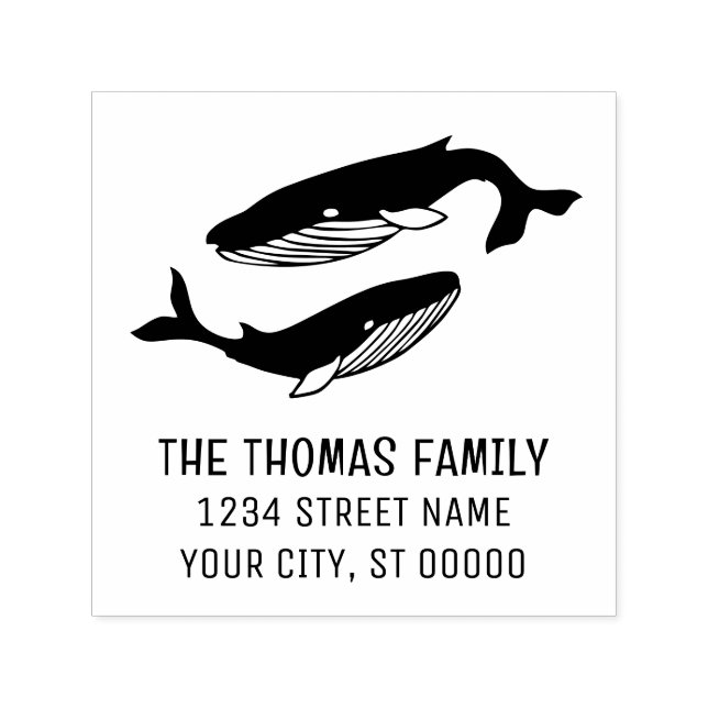 Blauwale Name Rücksendeadresse Permastempel (Design)