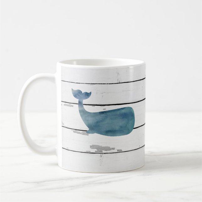 Blauwale — nautische Schiffskette Rustikal Kaffeetasse (Links)