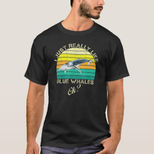 Blauwale Tierangebot mit Vintager Formgebung T-Shirt