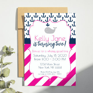 Blauwale zum Geburtstag Einladung